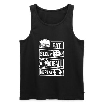 Eat Sleep Football Repeat - Ball Sports Soccer - Men's Premium Organic Tank Top - black - Front - Michal (187cm)