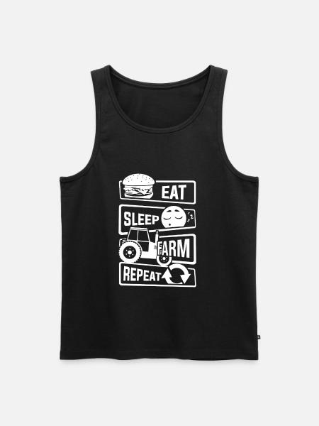 Eat Sleep Farm Repeat - Bauer Landwirt Bauernhof - Herre Premium økologisk tanktop - sort