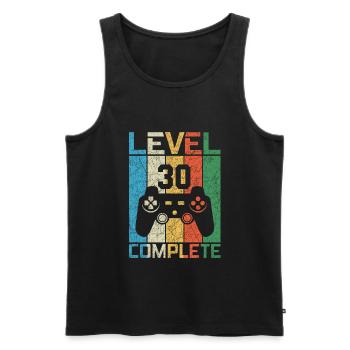 30 Geburtstag Gamer Level 30 completed Vintage - Männer Premium Bio Tank Top - Schwarz - Vorne - Michal (187cm)