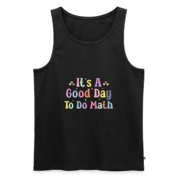 La rentrée scolaire c’est une bonne journée pour faire des cours de mathématiques - Débardeur bio Premium Homme - noir - Devant - Michal (187cm)