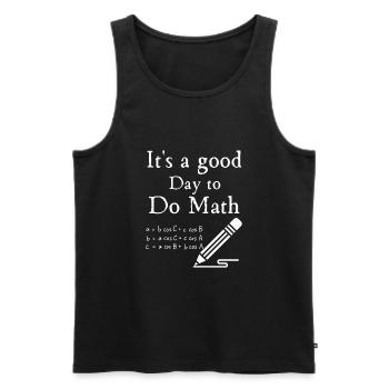 La rentrée scolaire c’est une bonne journée pour faire des cours de mathématiques - Débardeur bio Premium Homme - noir - Devant - Michal (187cm)