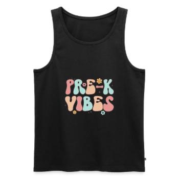 Pre-K Vibes Retro Teacher Retour à l’école - Débardeur bio Premium Homme - noir - Devant - Michal (187cm)
