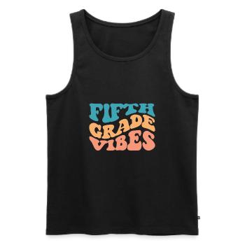 Fifth Grade Vibes - 5th Grade Team Retro 1st Day - Men's Premium Organic Tank Top - black - Front - AI Model Male 178 light (178cm)