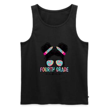 Fourth Grade Vibes - 4th Grade Team Retro 1st Day - Men's Premium Organic Tank Top - black - Front - AI Model Male 178 light (178cm)