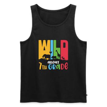 Wild About 7th Grade Retro Groovy Women Happy - Débardeur bio Premium Homme - noir - Devant - Michal (187cm)