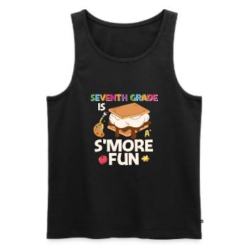 7th Grade Is S'More Fun Retro Groovy Women Happy - Men's Premium Organic Tank Top - black - Front - Michal (187cm)