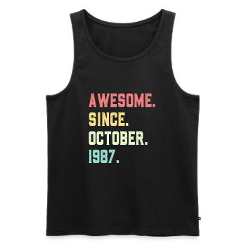 Awesome Since October 1987 - Men's Premium Organic Tank Top - black - Front - Michal (187cm)