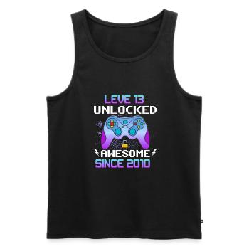 Level 13 Unlocked Awesome Since 2010 Funny Gamer - Men's Premium Organic Tank Top - black - Front - Michal (187cm)