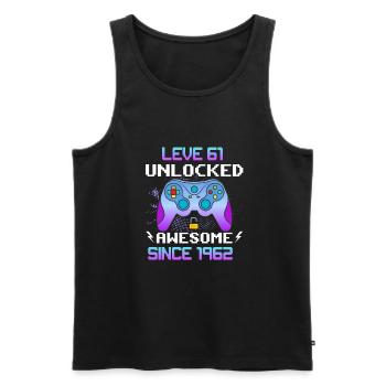 Level 61 Unlocked Awesome Since 1962 Funny Gamer - Men's Premium Organic Tank Top - black - Front - Michal (187cm)