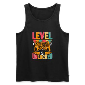 Level 5 Freigeschaltet Awesome seit 2018 Funny Gamer - Männer Premium Bio Tank Top - Schwarz - Vorne - Michal (187cm)