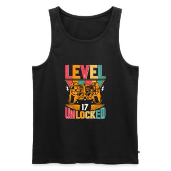 Level 17 Unlocked Awesome Since 2006 Funny Gamer - Men's Premium Organic Tank Top - black - Front - AI Model Male 178 light (178cm)