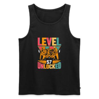 Level 57 Unlocked Awesome Since 1966 Funny Gamer - Men's Premium Organic Tank Top - black - Front - AI Model Male 178 light (178cm)