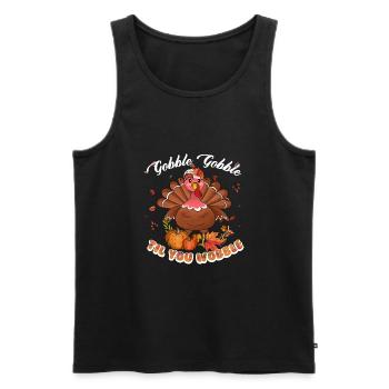Gobble Til You Wobble Shirt Baby Outfit Toddler - Débardeur bio Premium Homme - noir - Devant - Michal (187cm)