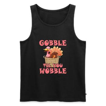 Gobble Til You Wobble Shirt Baby Outfit Toddler - Débardeur bio Premium Homme - noir - Devant - Michal (187cm)