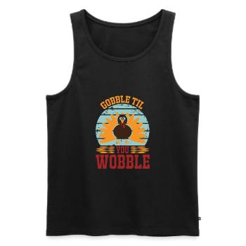 Gobble Til You Wobble Shirt Baby Outfit Toddler - Débardeur bio Premium Homme - noir - Devant - Michal (187cm)
