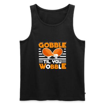Gobble Til You Wobble Shirt Baby Outfit Toddler - Débardeur bio Premium Homme - noir - Devant - Michal (187cm)