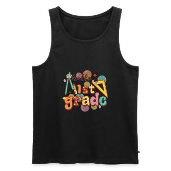 Hello 1st Grade Back To School First Day - Men's Premium Organic Tank Top - black - Front - Michal (187cm)