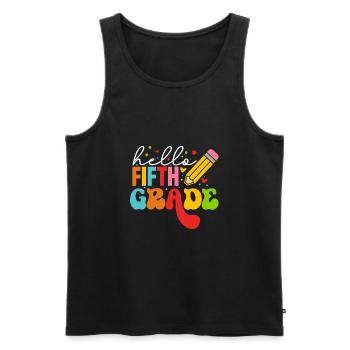Hello 1st Grade Back To School First Day - Men's Premium Organic Tank Top - black - Front - Michal (187cm)