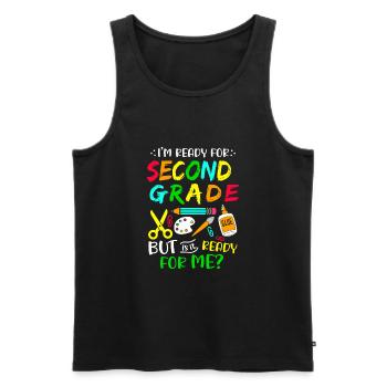 Second Grade Rainbow Girls Boys Teacher Team 2nd - Men's Premium Organic Tank Top - black - Front - Michal (187cm)