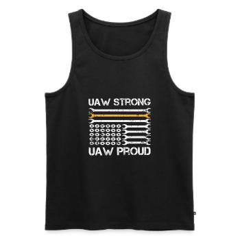 UAW Strong UAW Proud Union Pride UAW Laborer - Men's Premium Organic Tank Top - black - Front - Michal (187cm)