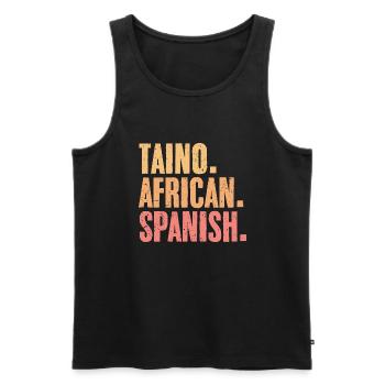 Retro Taino African Spanish For Boricua Latino - Männer Premium Bio Tank Top - Schwarz - Vorne - Michal (187cm)