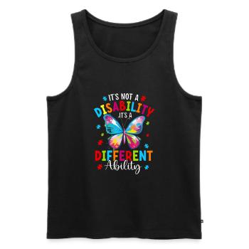 Es ist keine Behinderung, es ist eine andere Fähigkeit - Männer Premium Bio Tank Top - Schwarz - Vorne - Michal (187cm)