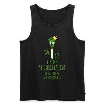 Lauch Halo I Bims S1 Durchlaucht Vong Unt Zu - Männer Premium Bio Tank Top - Schwarz - Vorne - Michal (187cm)