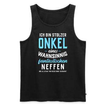Stolzer Onkel eines fantastischen Neffen - Männer Premium Bio Tank Top - Schwarz - Vorne - Michal (187cm)