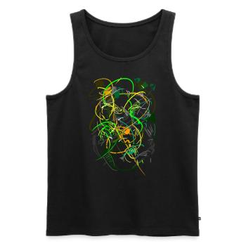 abstract - Men's Premium Organic Tank Top - black - Front - AI Model Male 178 light (178cm)