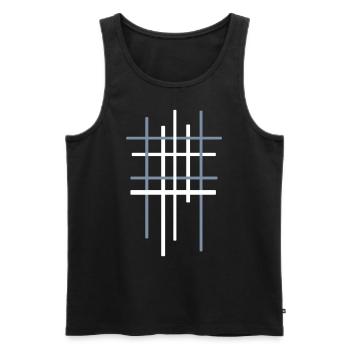 Minimal Muster Vektor - Männer Premium Bio Tank Top - Schwarz - Vorne - AI Model Male 178 light (178cm)