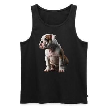 Small bulldog for people who loved this breed - Men's Premium Organic Tank Top - black - Front - Michal (187cm)