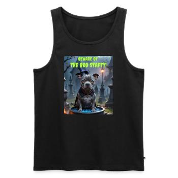 Blue Staffordshire Bull Terrier Halloween - Débardeur bio Premium Homme - noir - Devant - Michal (187cm)