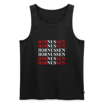 Hornussen Text Schweiz - Männer Premium Bio Tank Top - Schwarz - Vorne - Michal (187cm)