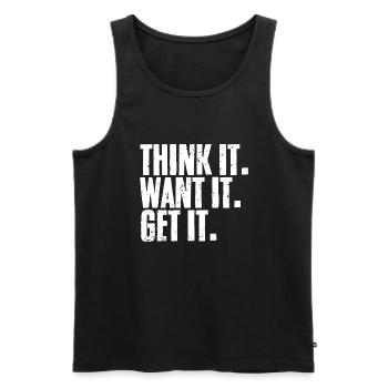Think It Want It Get It Cool Manifestation Of - Männer Premium Bio Tank Top - Schwarz - Vorne - Michal (187cm)