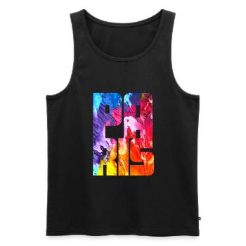Paris - Men's Premium Organic Tank Top - black - Front - Michal (187cm)
