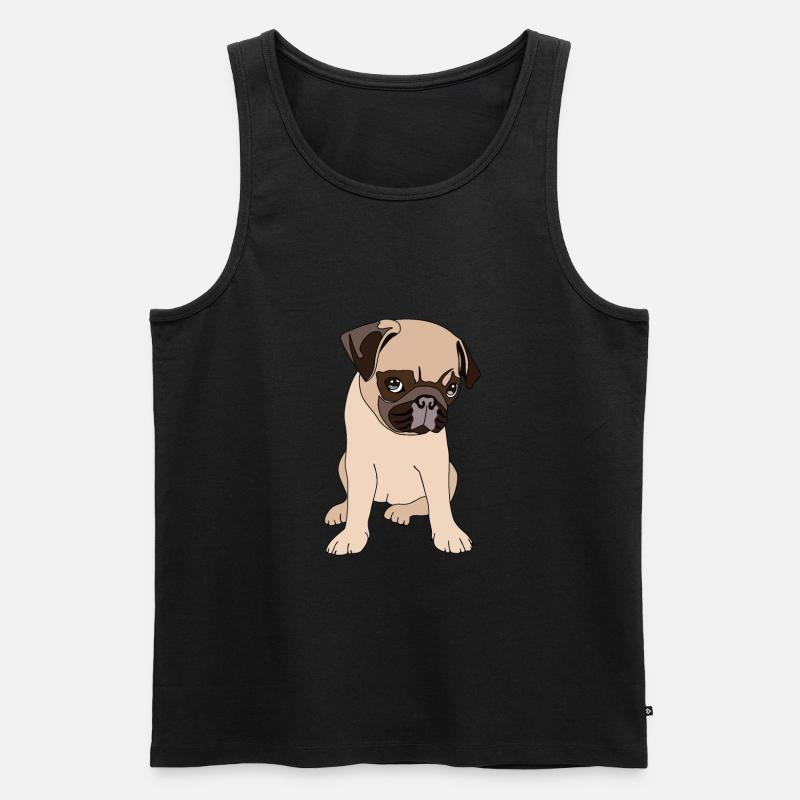 Mops Hunde Welpe cute pug puppy - Männer Premium Bio Tank Top - Schwarz