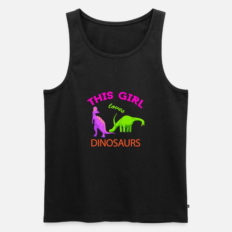 Dieses Mädchen liebt Dinosaurier - Männer Premium Bio Tank Top - Schwarz
