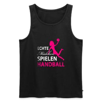 Echte Maedchen spielen Handball - Männer Premium Bio Tank Top - Schwarz - Vorne - AI Model Male 178 light (178cm)
