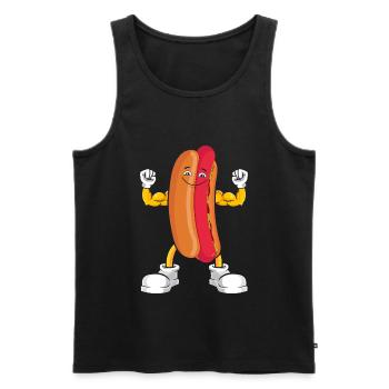 Hot Dog Bodybuilding Fitness Gym Gift - Men's Premium Organic Tank Top - black - Front - AI Model Male 178 light (178cm)