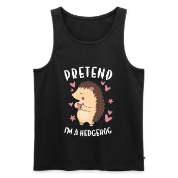 Hedgie Pretend I'm A Hedgehog - Men's Premium Organic Tank Top - black - Front - AI Model Male 178 light (178cm)