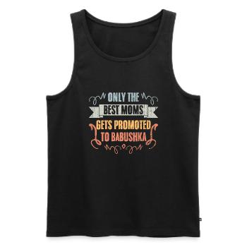 Seules les meilleures mamans sont promues au russe vintage - Débardeur bio Premium Homme - noir - Devant - Michal (187cm)