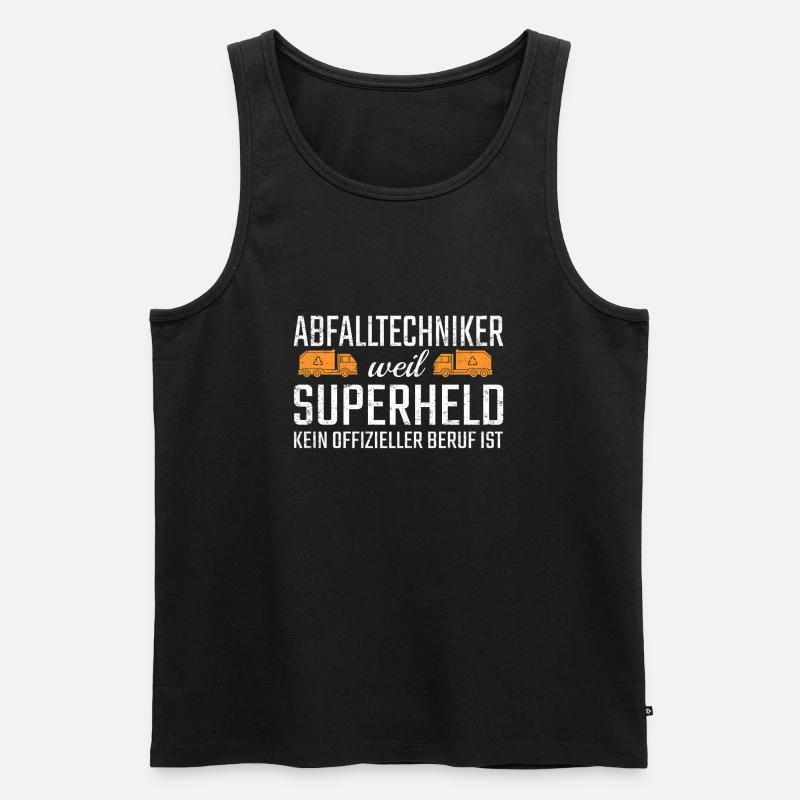 Abfalltechniker Superheld - Männer Premium Bio Tank Top - Schwarz