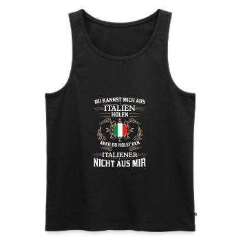 Du kannst mich aus Italien holen Italiener aus mir - Männer Premium Bio Tank Top - Schwarz - Vorne - AI Model Male 178 light (178cm)