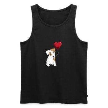 Lustiges Hunde Shirt - Terrier mit Herz - Männer Premium Bio Tank Top - Schwarz - Vorne - Michal (187cm)