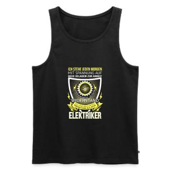 Electrician I get up every morning with excitement - Men's Premium Organic Tank Top - black - Front - Michal (187cm)