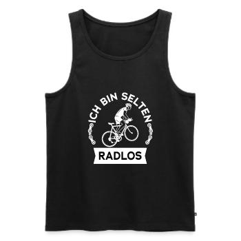 Fahrrad, ich bin selten radlos - Männer Premium Bio Tank Top - Schwarz - Vorne - Michal (187cm)