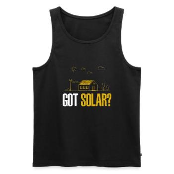 L’énergie solaire a des panneaux solaires drôles d’énergie solaire - Débardeur bio Premium Homme - noir - Devant - AI Model Male 178 light (178cm)