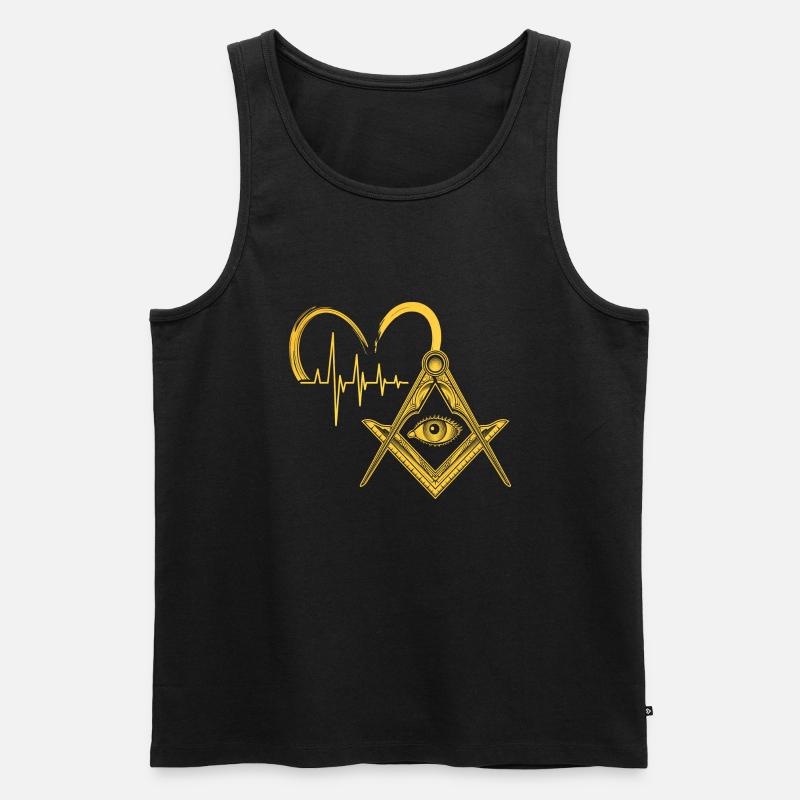 Masonic Freemasonry Fraternal - Männer Premium Bio Tank Top - Schwarz