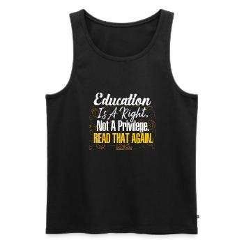 L’éducation est un droit, pas un privilège Lisez que Aga - Débardeur bio Premium Homme - noir - Devant - AI Model Male 178 light (178cm)