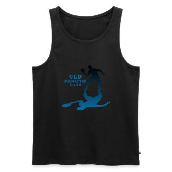 Old Schmetterhand Tischtennis Schmetterball - Männer Premium Bio Tank Top - Schwarz - Vorne - Michal (187cm)